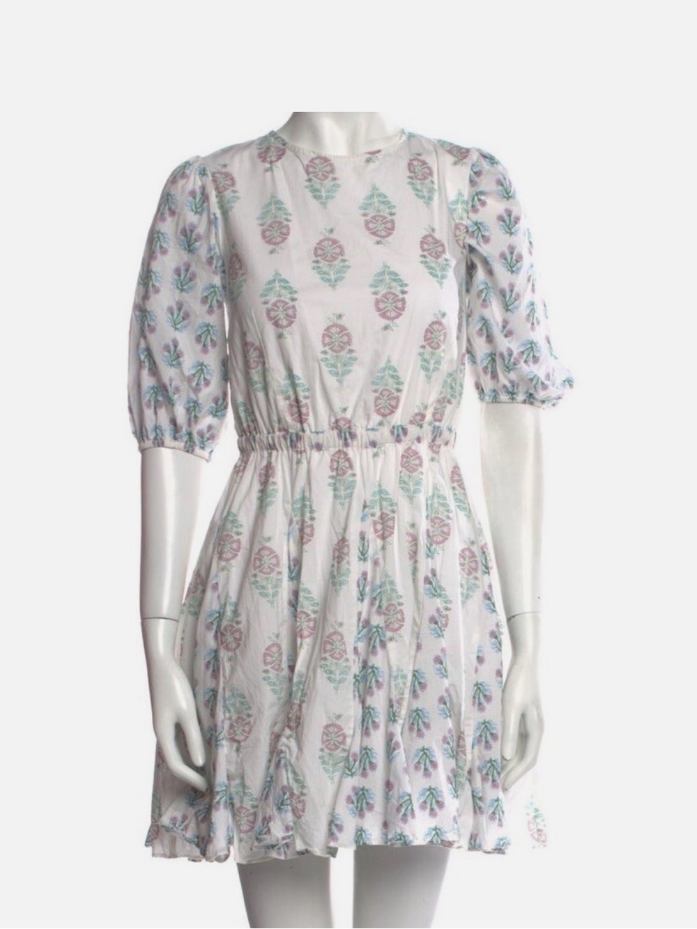 CHRISTIAN LACROIX - Floral Print Puff Sleeve Mini Dress, sz S